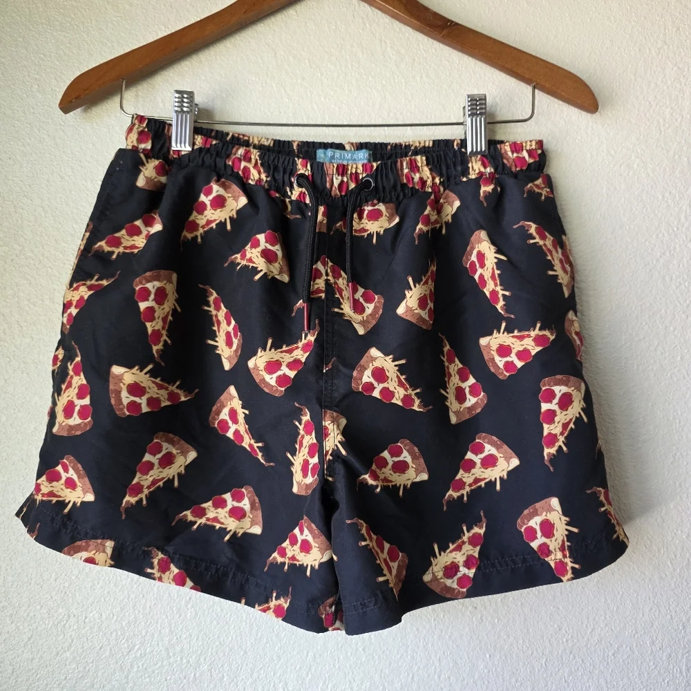 Primark PIZZA swimming trunks.  Men's swimming trunks SMALL